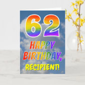 Regenboogblik "62" & "GELUKKIGE VERJAARDAG", Wolke Kaart (Gele Bloem)