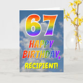 Regenboogblik "67" & "GELUKKIGE VERJAARDAG", Wolke Kaart (Gele Bloem)