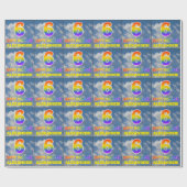 Regenboogblik "6" & "GELUKKIGE VERJAARDAG", Wolken Cadeaupapier (Vlak)