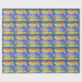 Regenboogblik "70" & "GELUKKIGE VERJAARDAG", Wolke Cadeaupapier