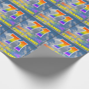 Regenboogblik "71" & "GELUKKIGE VERJAARDAG", Wolke Cadeaupapier