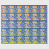 Regenboogblik "7" en "HAPPY BIRTHDAY", wolken, Sky Cadeaupapier (Vlak)