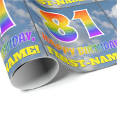 Regenboogblik "81" & "GELUKKIGE VERJAARDAG", Wolke Cadeaupapier (Rol Hoek)