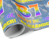 Regenboogblik "87" & "GELUKKIGE VERJAARDAG", Wolke Cadeaupapier (Rol Hoek)