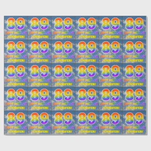Regenboogblik "89" & "GELUKKIGE VERJAARDAG", Wolke Cadeaupapier