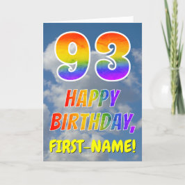 Regenboogblik "93" & "HAPPY BIRTHDAY", wolken, Sky Kaart