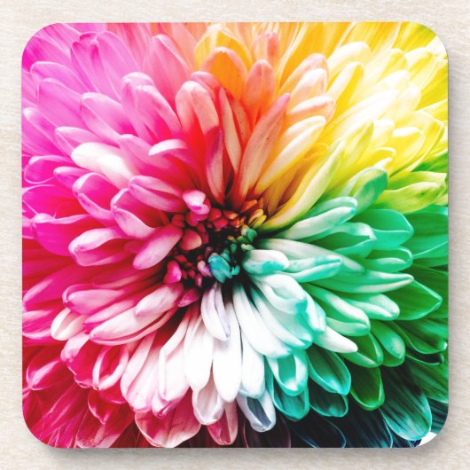 regenboogbloem bier onderzetter (Voorkant)