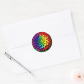 Regenboogbloem - Kleurrijke Dahlia Ronde Sticker (Envelop)
