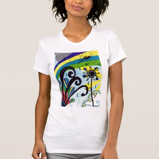 regenboogbloem t-shirt (Voorkant)
