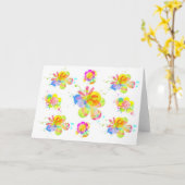 Regenboogbloemen blanco Wenskaart Kaart (Gele Bloem)