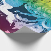 regenboogbloemen en -vogels cadeaupapier (Hoek)