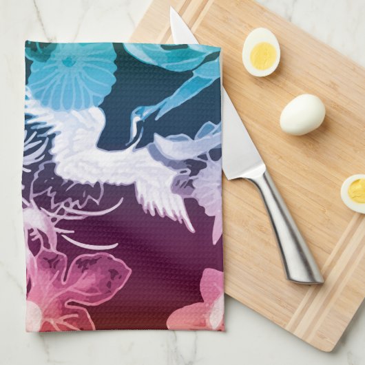 regenboogbloemen en -vogels theedoek (Quarter Fold)