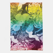 regenboogbloemen en -vogels theedoek (Verticaal)