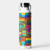 Regenboogbloempotten glimlachend waterfles (Voorkant)