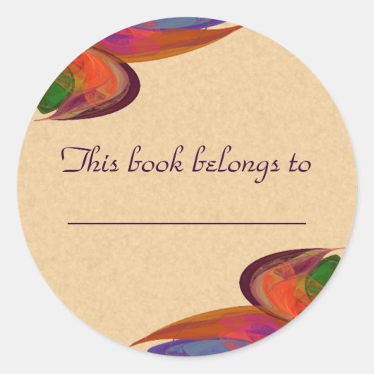 Regenboogbloesem fractaal ronde sticker (Voorkant)