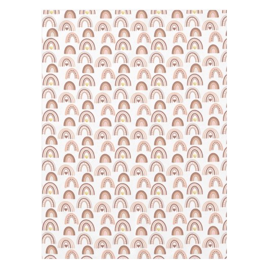 Regenboogblush Gold Baby shower Tafelkleed (Voorkant)