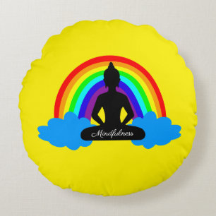 Regenboogboeddha & Mindfulness Yoga/meditatie Rond Kussen