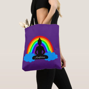 Regenboogboeddha & Mindfulness Yoga/meditatie Tote Bag