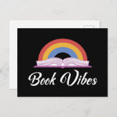 Regenboogboek Vibes Retro Book Lover Uitnodiging Briefkaart (Voorkant / Achterkant)