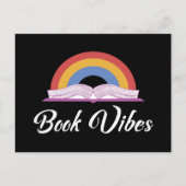 Regenboogboek Vibes Retro Book Lover Uitnodiging Briefkaart (Voorkant)