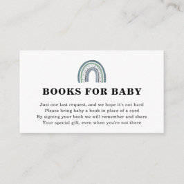 Regenboogboeken voor Baby shower Informatiekaartje