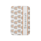 Regenboogboho bruin beige grijs meisje badmat (Voorkant Verticaal)