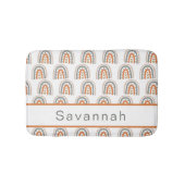 Regenboogboho bruin beige grijs meisje badmat (Voorkant)