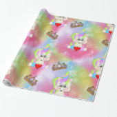 Regenboogbokeh Unicorns en kronen Cadeaupapier (Uitgerold)