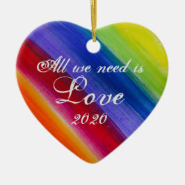 Regenboogbomen en strepen keramisch ornament