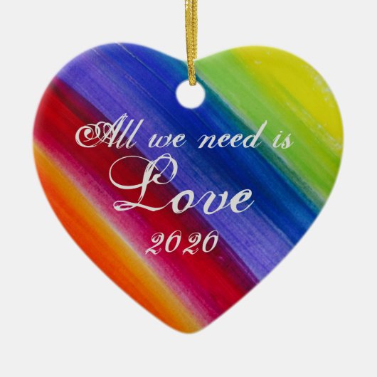 Regenboogbomen en strepen keramisch ornament (Voorkant)