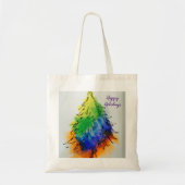 Regenboogbomen en strips tote bag (Voorkant)