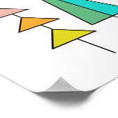 regenboogbomen geometrische digitale eenvoudige dr poster (Hoek)