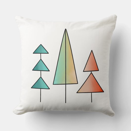 regenboogbomen in mid century modern stijl met roz kussen (Voorkant)