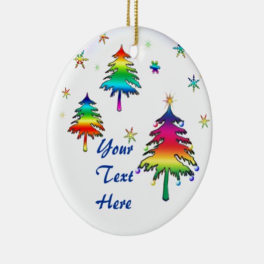 Regenboogbomen Keramisch Ornament (Rechts)