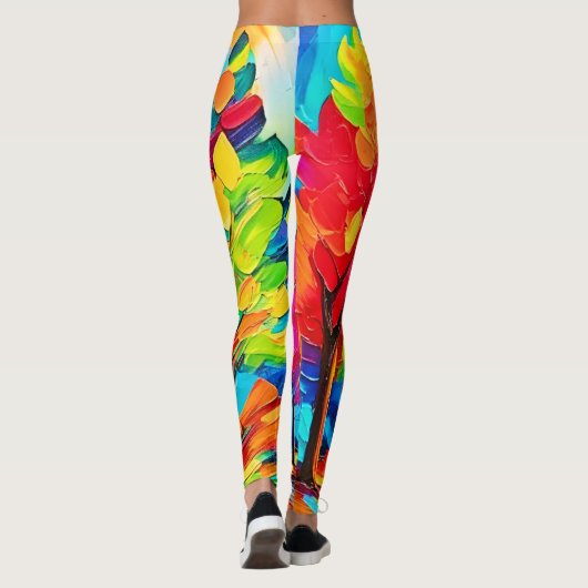 Regenboogbomen: levendig bos leggings (Achterkant)