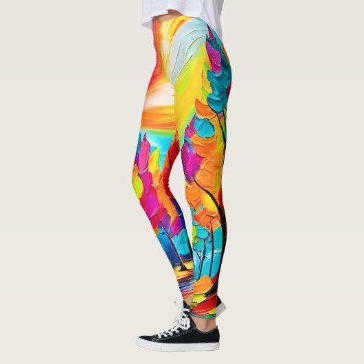 Regenboogbomen: levendig bos leggings (Links)