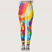 Regenboogbomen: levendig bos leggings (Voorkant)