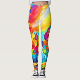 Regenboogbomen: levendig bos leggings