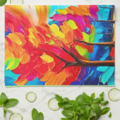 Regenboogbomen: levendig bos theedoek (Gevouwen)