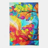 Regenboogbomen: levendig bos theedoek (Verticaal)