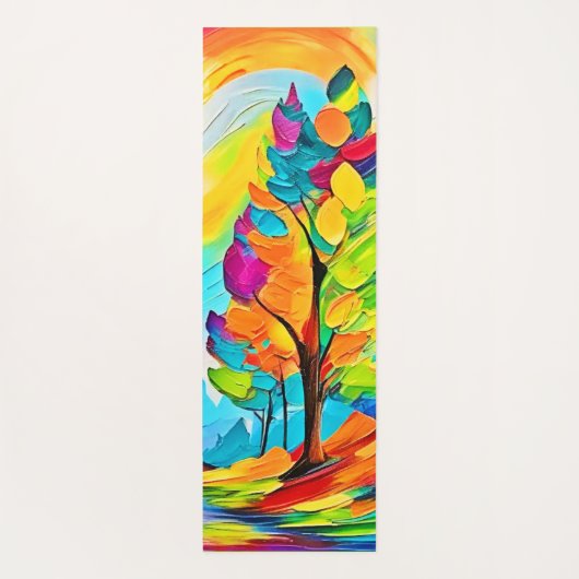 Regenboogbomen: levendig bos yogamat (Achterkant)