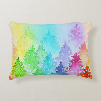 Regenboogbomen Waterverf bomen Accent Kussen