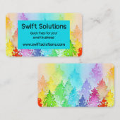 Regenboogbomen Waterverf bomen Visitekaartje (Voorkant / Achterkant)