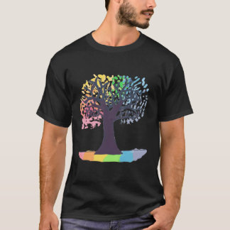 regenboogboom des levens t-shirt