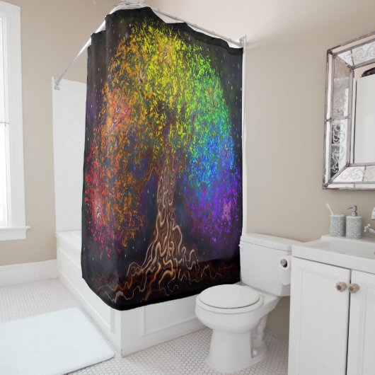 regenboogboom douchegordijn (In situ)