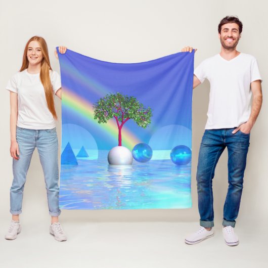 Regenboogboom Fleece Deken (In situ)