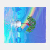 Regenboogboom Fleece Deken (Voorkant (Horizontaal))