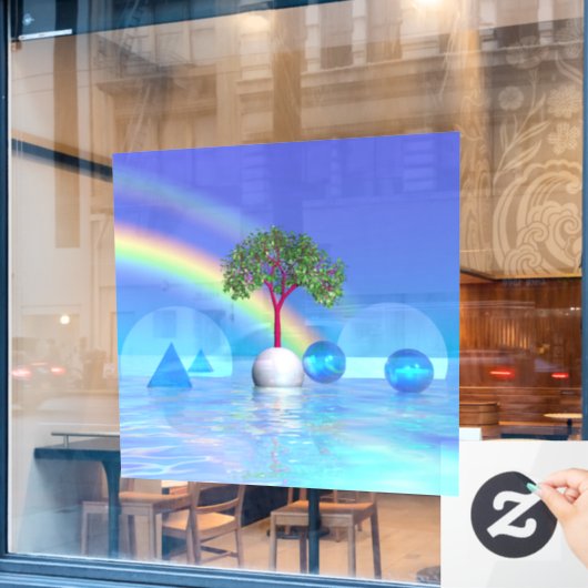 Regenboogboom Raamsticker (Cafe Raam)