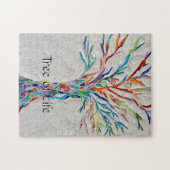 Regenboogboom van de mozaïek van het leven legpuzzel (Horizontaal)