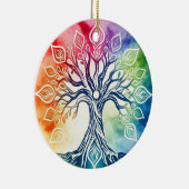 Regenboogboom van het leven keramisch ornament (Rechts)